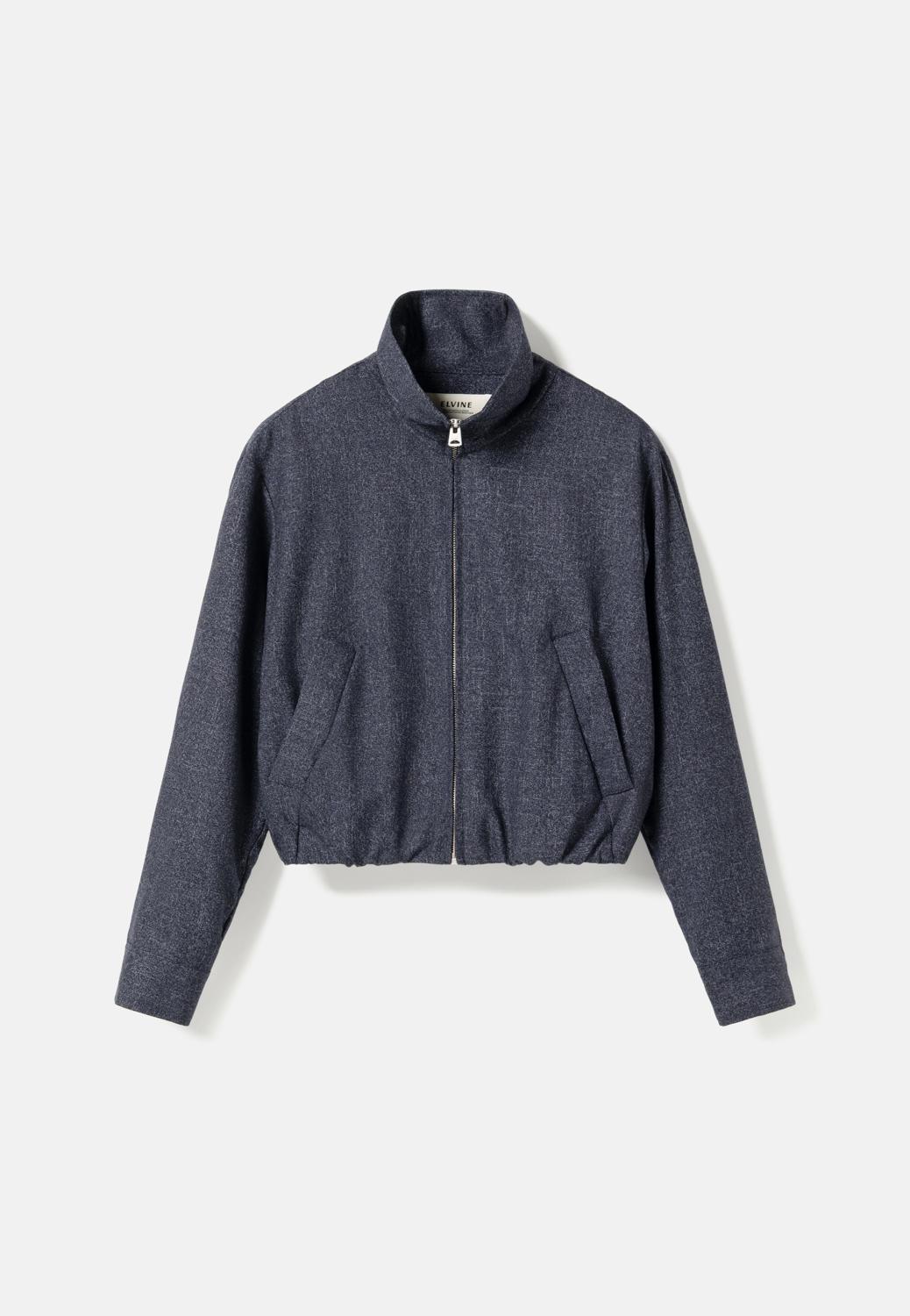 Elvine Enya Overshirt Navy Melange Damen Jacke Blouson blau